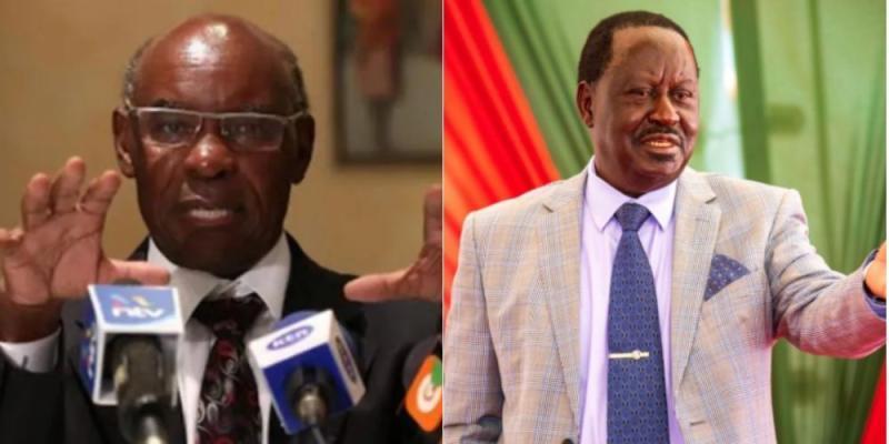 A collage of RMS chairman S K Macharia and ODM leader Raila Odinga.